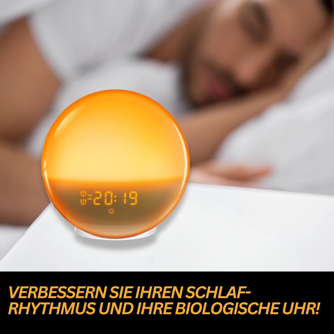 Sunrise Simulation Wake-Up Light Alarm Clock with Bluetooth, USB Rechargeable, FM Radio, Adjustable Brightness, Orange — Image 5
