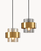 Modern Brass and Glass Pendant Light Elegant Ceiling Fixture — Image 6
