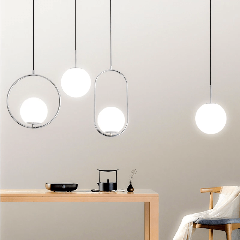 Contemporary Geometric Pendant Light Fixture - Gold & Black - Adjustable - 12W E27 — Image 4
