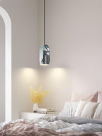 Modern Adjustable Pendant Light Metal Wood Hanging Lamp Black White — Image 3