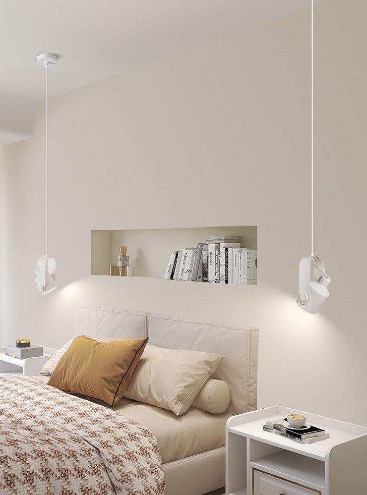 Modern Adjustable Pendant Light Metal Wood Hanging Lamp Black White — Image 4
