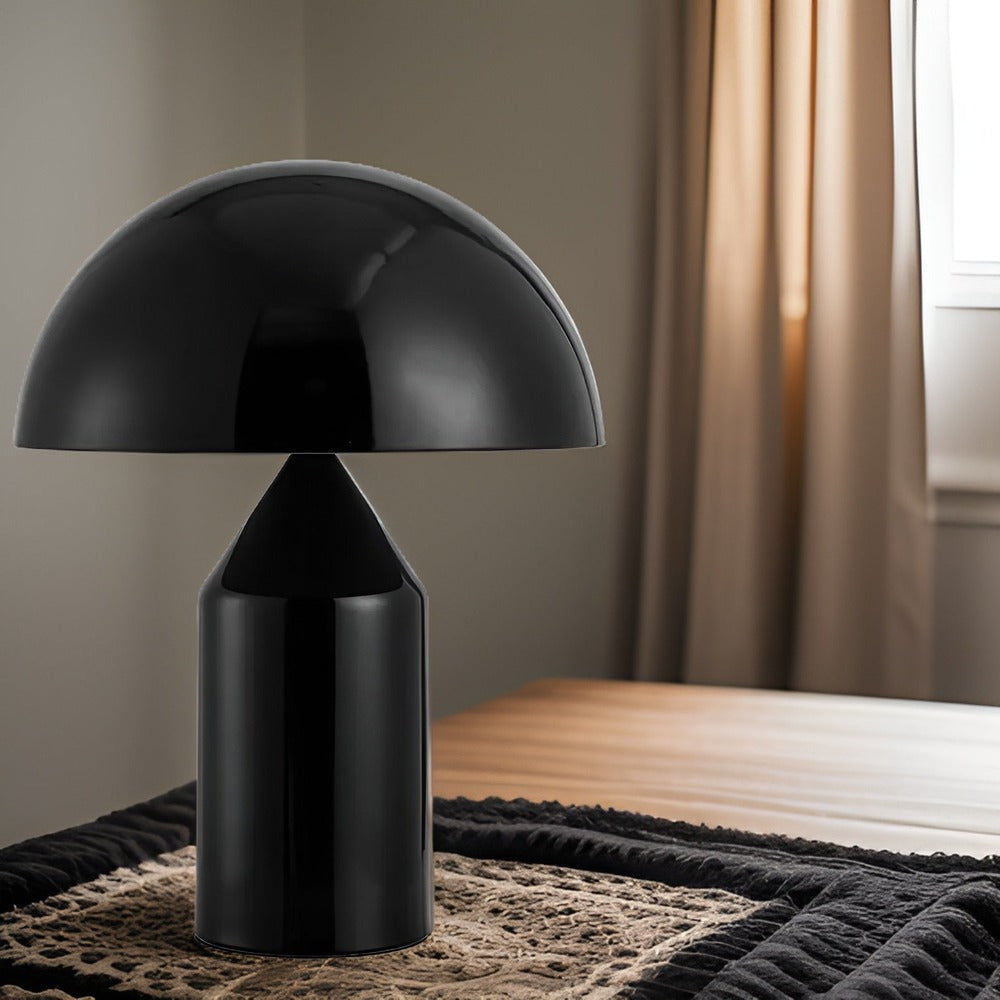 Modern Dome Table Lamp Metal Sleek Design Gold White Black — Image 7