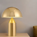 Modern Dome Table Lamp Metal Sleek Design Gold White Black — Image 5
