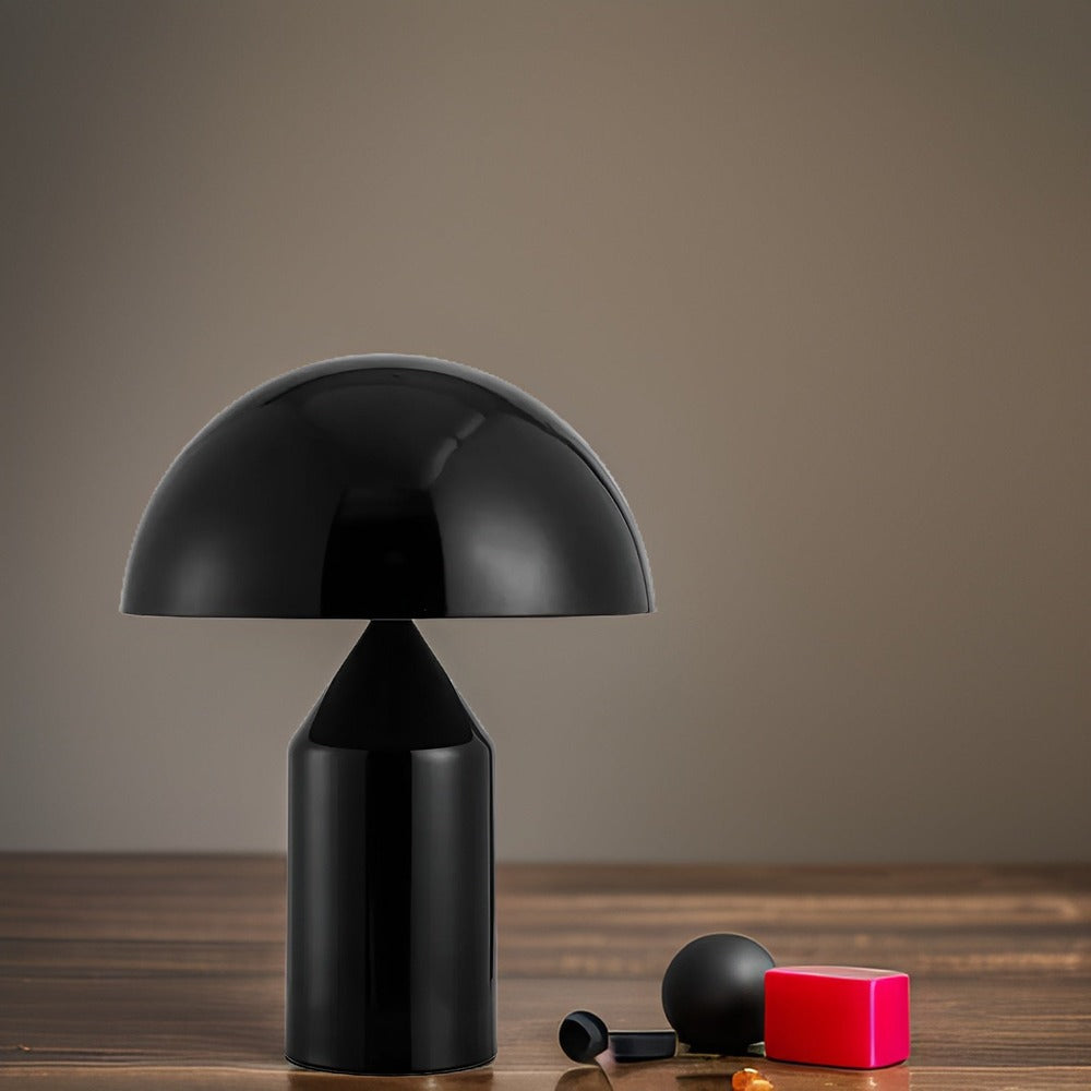 Modern Dome Table Lamp Metal Sleek Design Gold White Black — Image 4