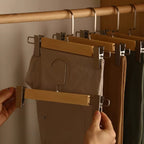 Premium Wooden Pants Hangers with Adjustable Clips Natural Wood Non-Slip — Image 8