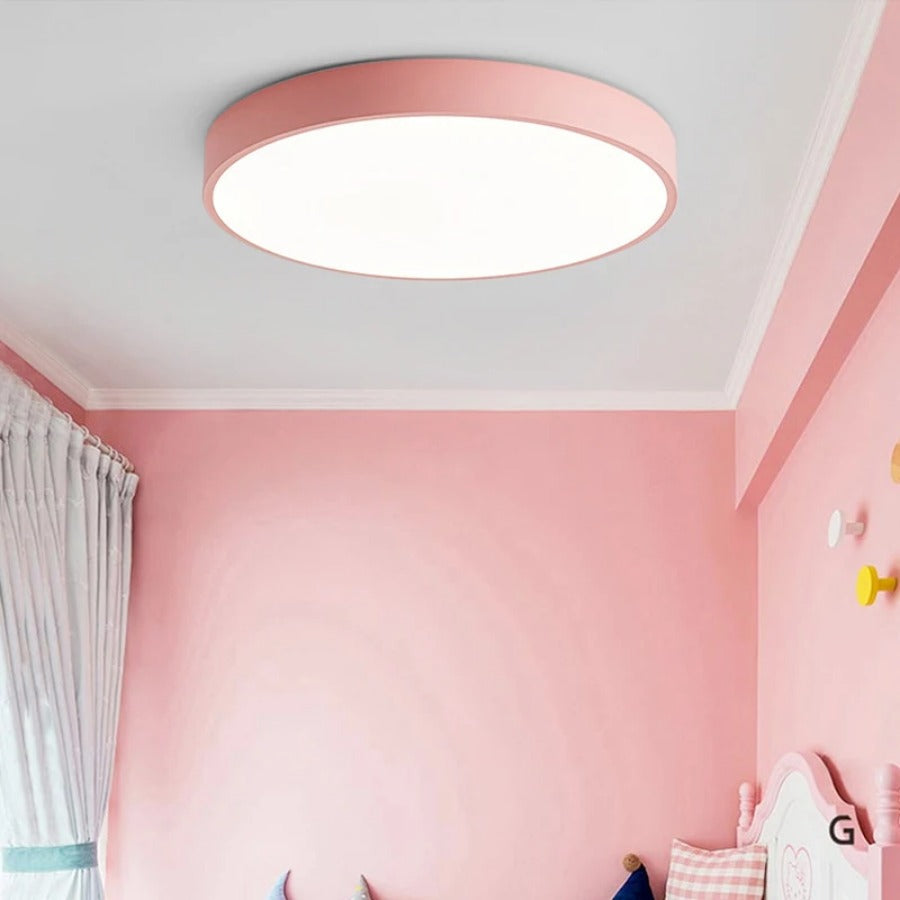 Modern LED Ceiling Light with Wooden Accent in Multiple Colors — Image 4