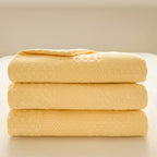 Soft Waffle Weave Cotton Blanket - Yellow, Pink, Blue - Cozy Bedspread — Image 4