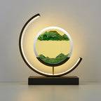 Dynamic Sand Art LED Table Lamp Modern Circular Kinetic Sculpture Adjustable Lighting — Main Image