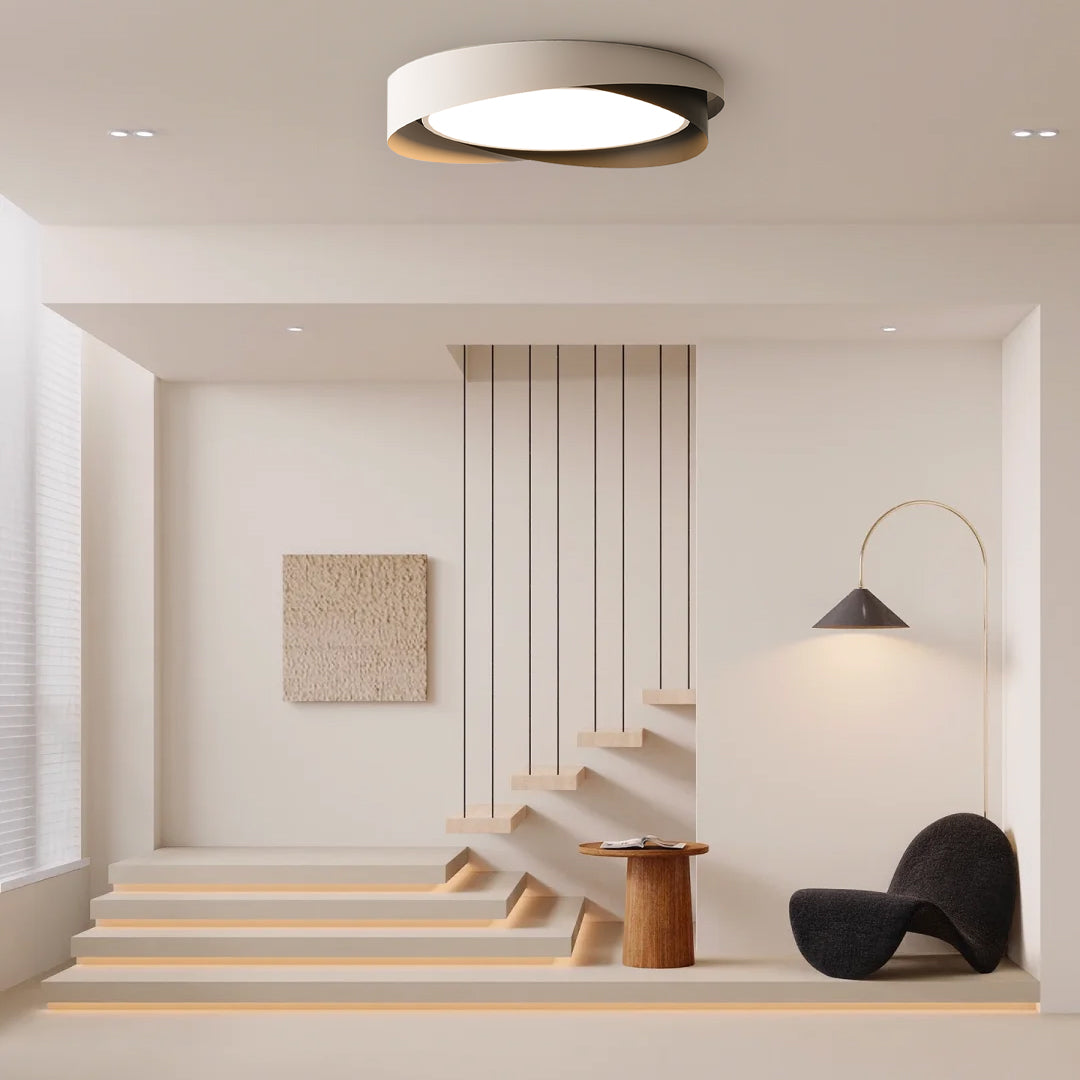 Modern LED Ceiling Light Fixture White Metal Minimalist Design — Image 29