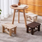 Wooden Step Stool Set 3-Pack Natural Dark Light Finish Solid Wood 30x20x18cm — Image 2