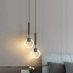 Contemporary LED Pendant Light Fixture Adjustable Hanging Ceiling Lamp Gold Metal — Image 2