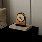 Voyage Modern Arch Table Clock Red Wood Marble Stylish Home Decor Office Desk — Image 8