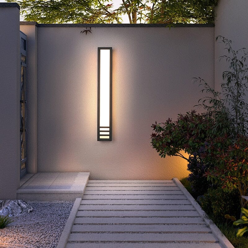 Modern Outdoor Wall Light Fixture LED Wrought Iron Acrylic 80cm Black Waterproof — Image 2