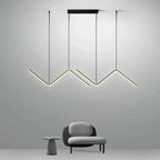 Contemporary LED Pendant Light Fixture - Black, Gold, White, Adjustable, 90cm — Main Image