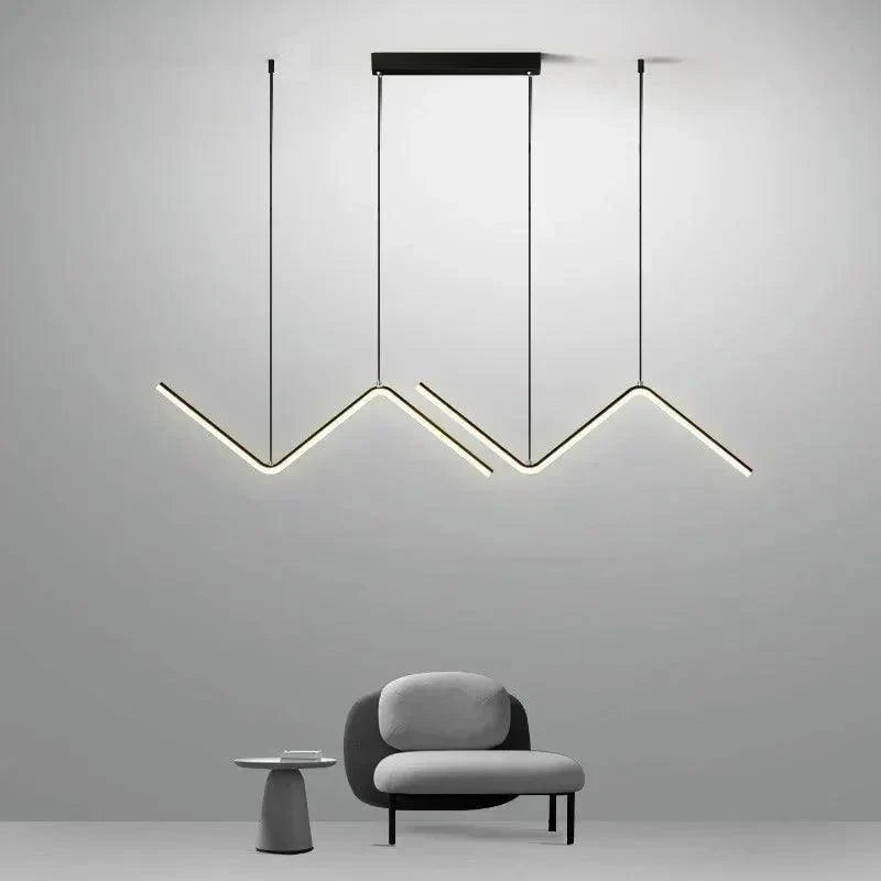 Contemporary LED Pendant Light Fixture - Black, Gold, White, Adjustable, 90cm — Main Image
