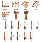 Premium Wooden Kitchen Utensil Set 6-Piece Acacia Wood Cooking Tools with Holder — Image 6