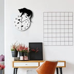 Modern Cat Design Wall Clock Silent Non-Ticking Quartz Timepiece Black White 32cm — Image 2