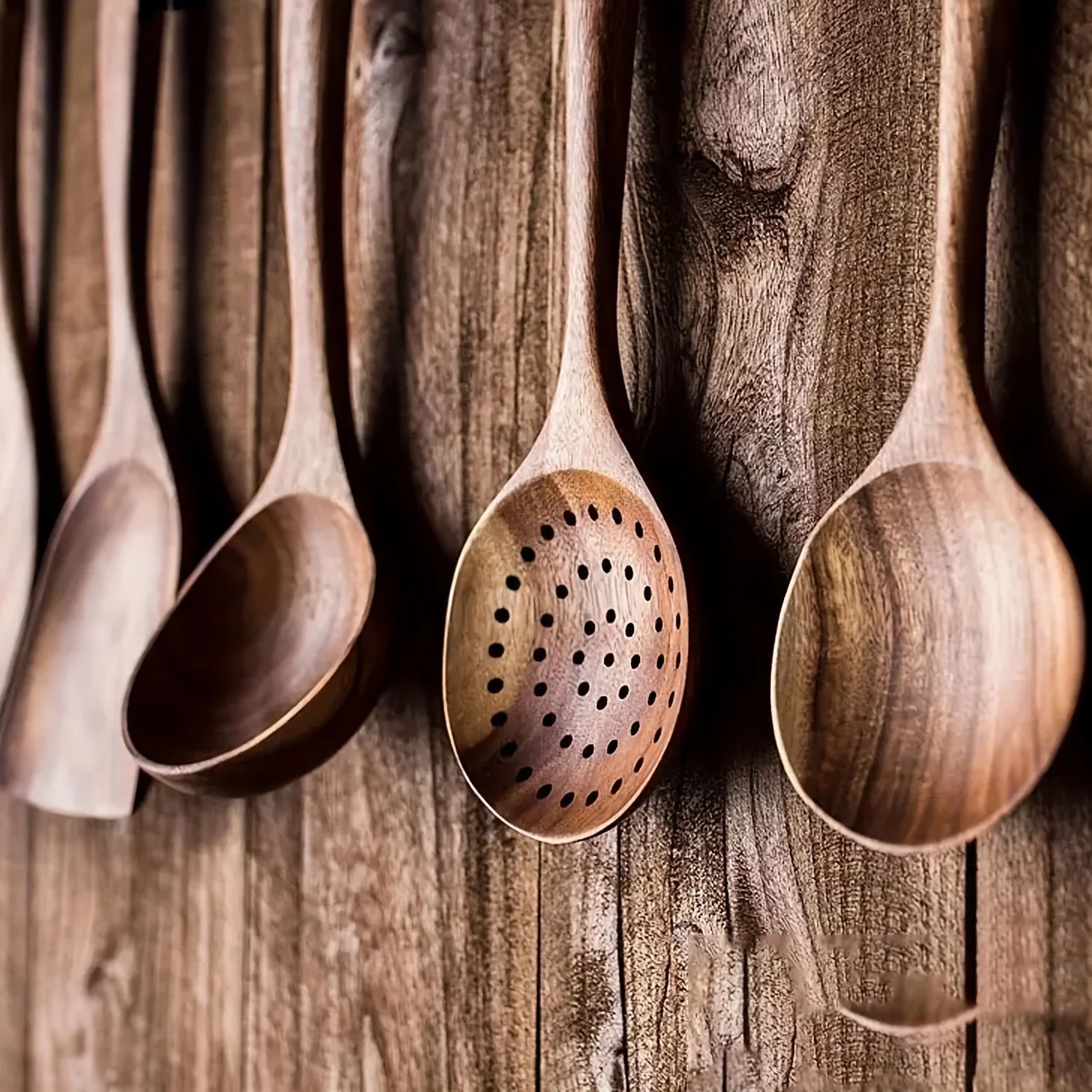 Premium Wooden Kitchen Utensil Set 6 Pieces Acacia Wood Cooking Tools — Image 5