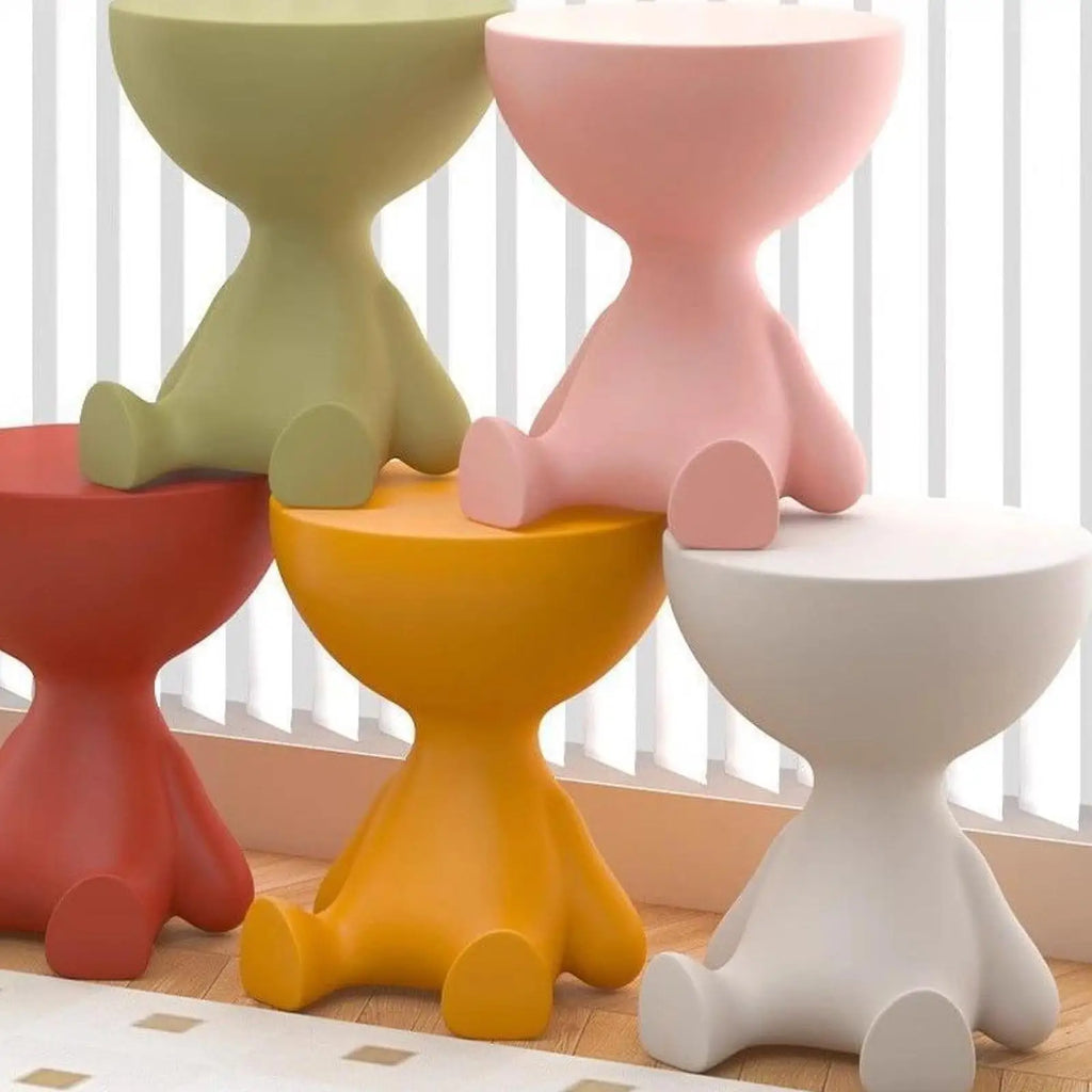 Contemporary Sculptural Side Table Polyethylene Multicolor 38cm Indoor Outdoor — Image 5