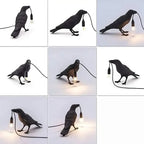 Raven Table Lamp Bird-Shaped Resin Sculpture Light Home Decor Black — Image 6