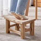 Wooden Step Stool Set 3-Pack Natural Dark Light Finish Solid Wood 30x20x18cm — Image 3