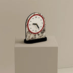 Voyage Modern Arch Table Clock Red Wood Marble Stylish Home Decor Office Desk — Image 10