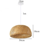 Elegant Bamboo Pendant Light - Natural Woven Design, Adjustable Height, 30cm Diameter — Image 10