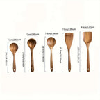 Premium Wooden Kitchen Utensil Set 6 Pieces Acacia Wood Cooking Tools — Image 4