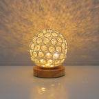 Crystal Globe Table Lamp with Wooden Base - Elegant Home Decor Lighting — Image 6