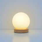 Crystal Globe Table Lamp with Wooden Base - Elegant Home Decor Lighting — Image 8
