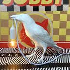 Raven Table Lamp Bird-Shaped Resin Sculpture Light Home Decor Black — Image 10