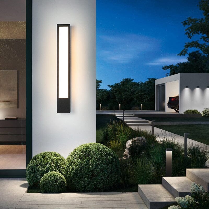 Modern Outdoor Wall Light Fixture LED Wrought Iron Acrylic 80cm Black Waterproof — Image 9