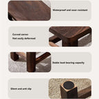 Wooden Step Stool Set 3-Pack Natural Dark Light Finish Solid Wood 30x20x18cm — Image 5