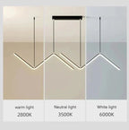 Contemporary LED Pendant Light Fixture - Black, Gold, White, Adjustable, 90cm — Image 6