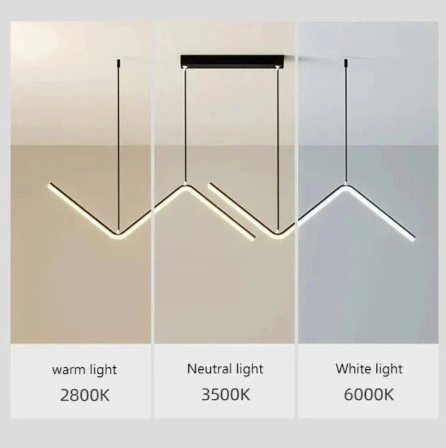 Contemporary LED Pendant Light Fixture - Black, Gold, White, Adjustable, 90cm — Image 6