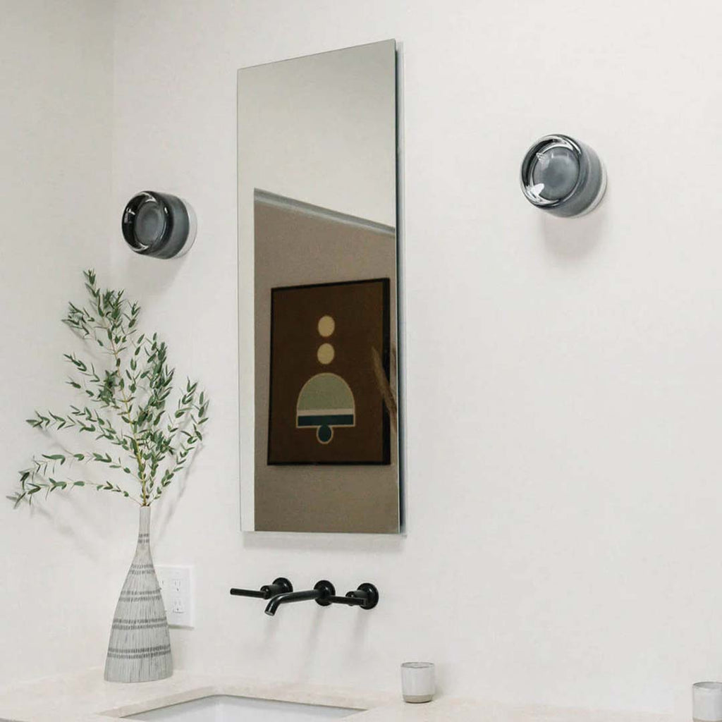 Contemporary Glass Wall Sconce Light Fixture - Amber, Smoke, Clear Options — Image 9