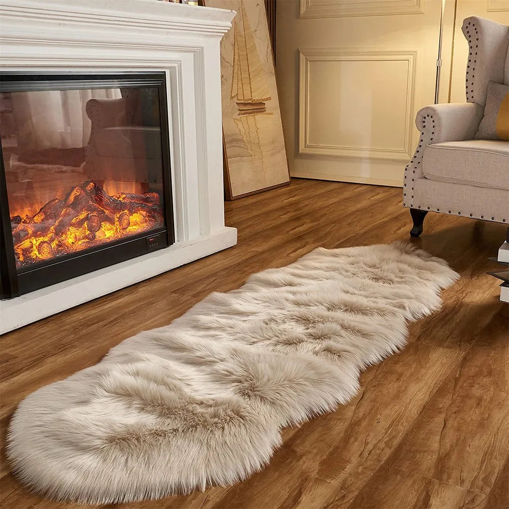 Luxurious Faux Sheepskin Rug Soft Fluffy Area Carpet for Living Room Bedroom Decor Multiple Colors — Main Image