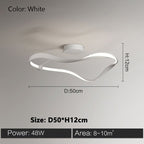 Modern LED Ceiling Light Fixture Wave Design Black White 48W 58W for Living Room Bedroom — Image 3