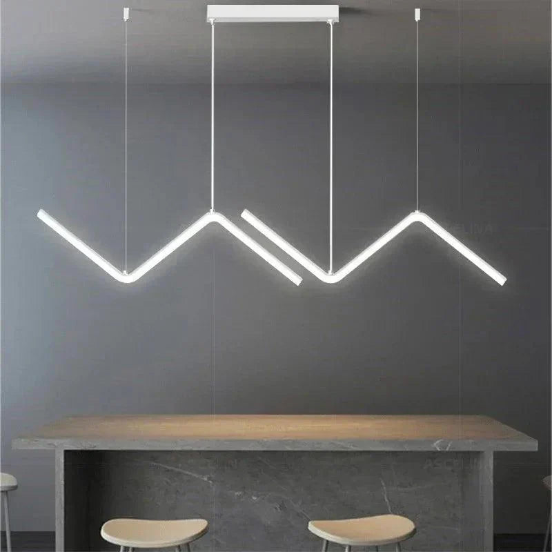 Contemporary LED Pendant Light Fixture - Black, Gold, White, Adjustable, 90cm — Image 4