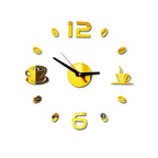 Modern 3D DIY Coffee Cup Wall Clock Acrylic Decorative Timepiece for Living Room Kitchen — Image 7