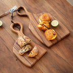 Natural Wood Cutting Board Set with Handle Rustic Kitchen Decor 20x38cm & 20x30cm — Image 4