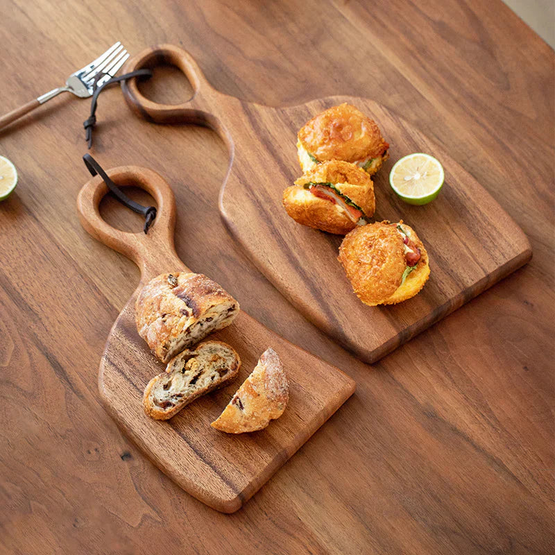 Natural Wood Cutting Board Set with Handle Rustic Kitchen Decor 20x38cm & 20x30cm — Image 4