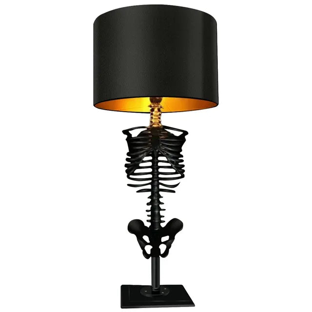 Skeleton Table Lamp Gothic Resin Black Decorative Lighting — Main Image