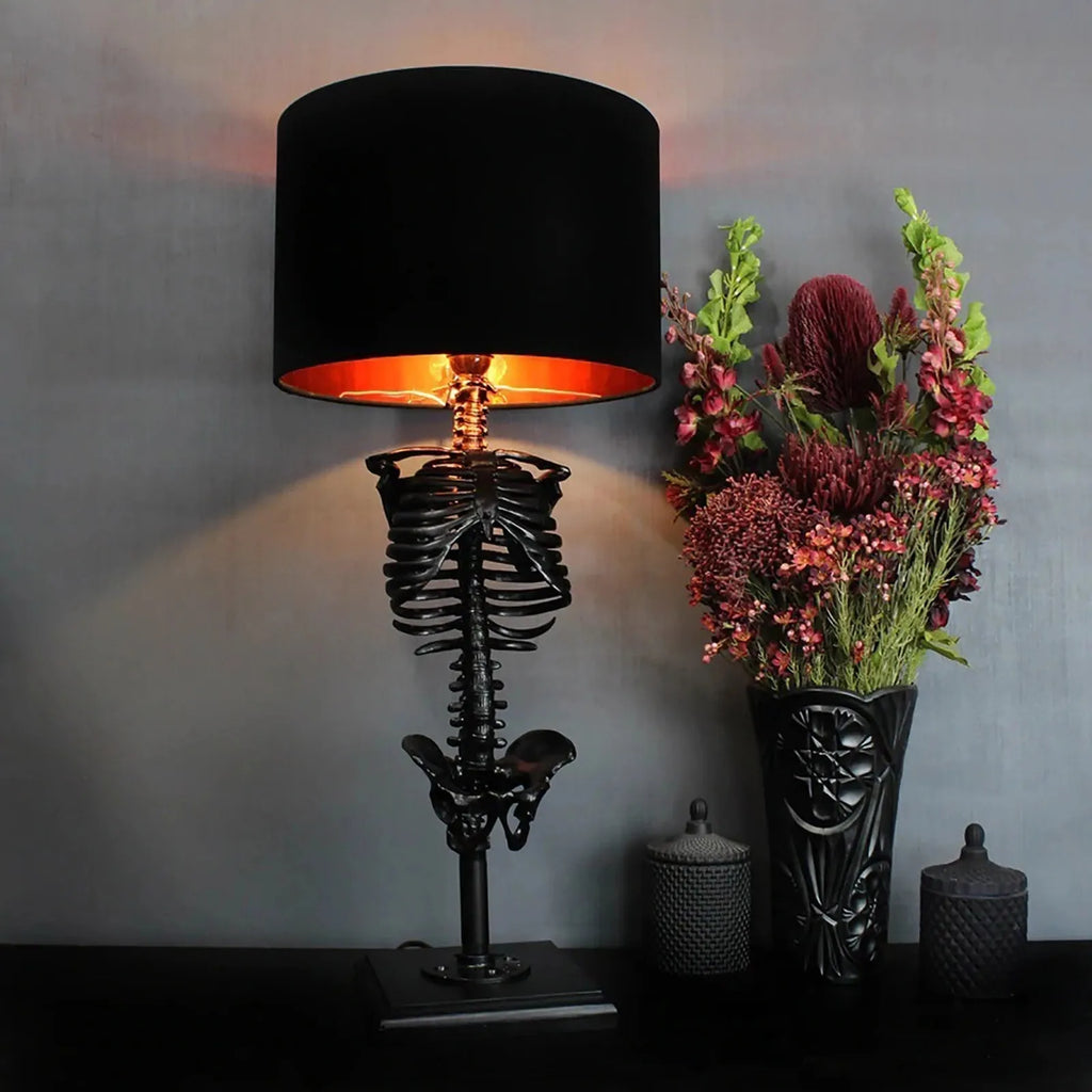 Skeleton Table Lamp Gothic Resin Black Decorative Lighting — Image 2