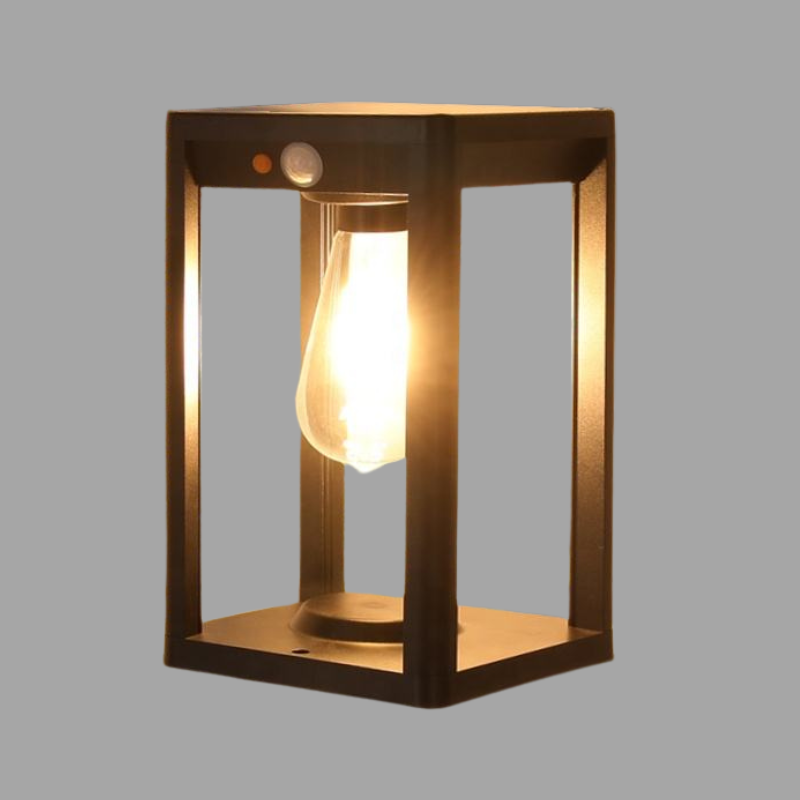 Solar LED Outdoor Lantern Black Metal Motion Sensor Waterproof 26cm Garden Light — Image 4