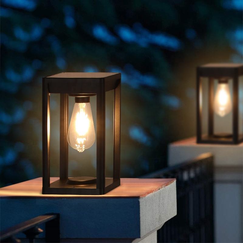 Solar LED Outdoor Lantern Black Metal Motion Sensor Waterproof 26cm Garden Light — Image 5
