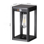 Solar LED Outdoor Lantern Black Metal Motion Sensor Waterproof 26cm Garden Light — Image 7