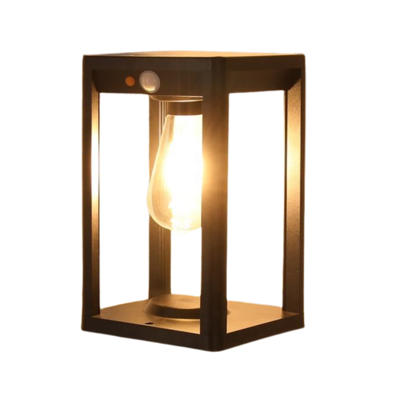 Solar LED Outdoor Lantern Black Metal Motion Sensor Waterproof 26cm Garden Light — Image 8