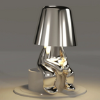 Modern Decorative Table Lamp Human Figure Metal Finish Gold Silver — Image 12