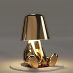 Modern Decorative Table Lamp Human Figure Metal Finish Gold Silver — Image 13